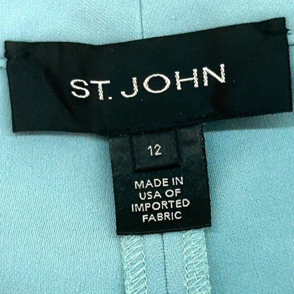St. John Light Blue Straight-Leg Trousers Dress Pants Slacks - Women's Size 12 - Picture 3 of 6